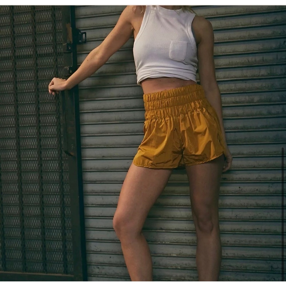 Free People Movement The Way Yellow Shorts Loungewear Activewear Y2k M Beach